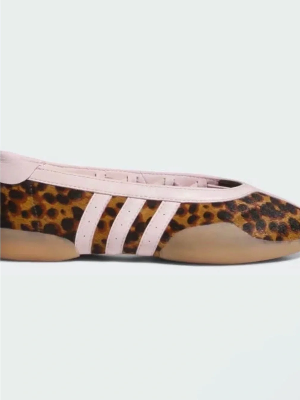 NWOT Adidas Leopard Print Ballet Flat with Light Pink Trim - Picture 1 of 4